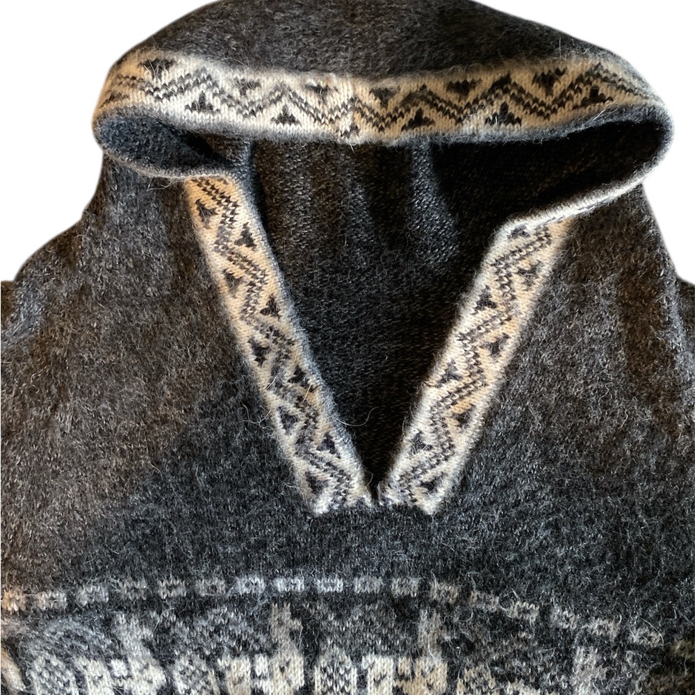 Cozy Soft Alpaca Blend Style Sweater - Warm Lightweight Knit, Hooded Pullover - Picture 2 of 11